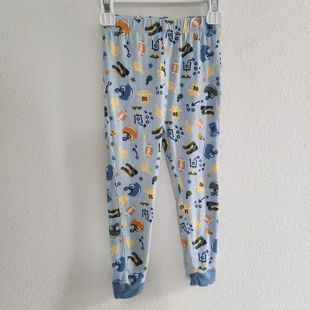 Milkberry Pajamas Kids size 24M Blue Football Bamboo Pajama‎ Pants